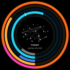 The TODAY face: the same five rings for the day